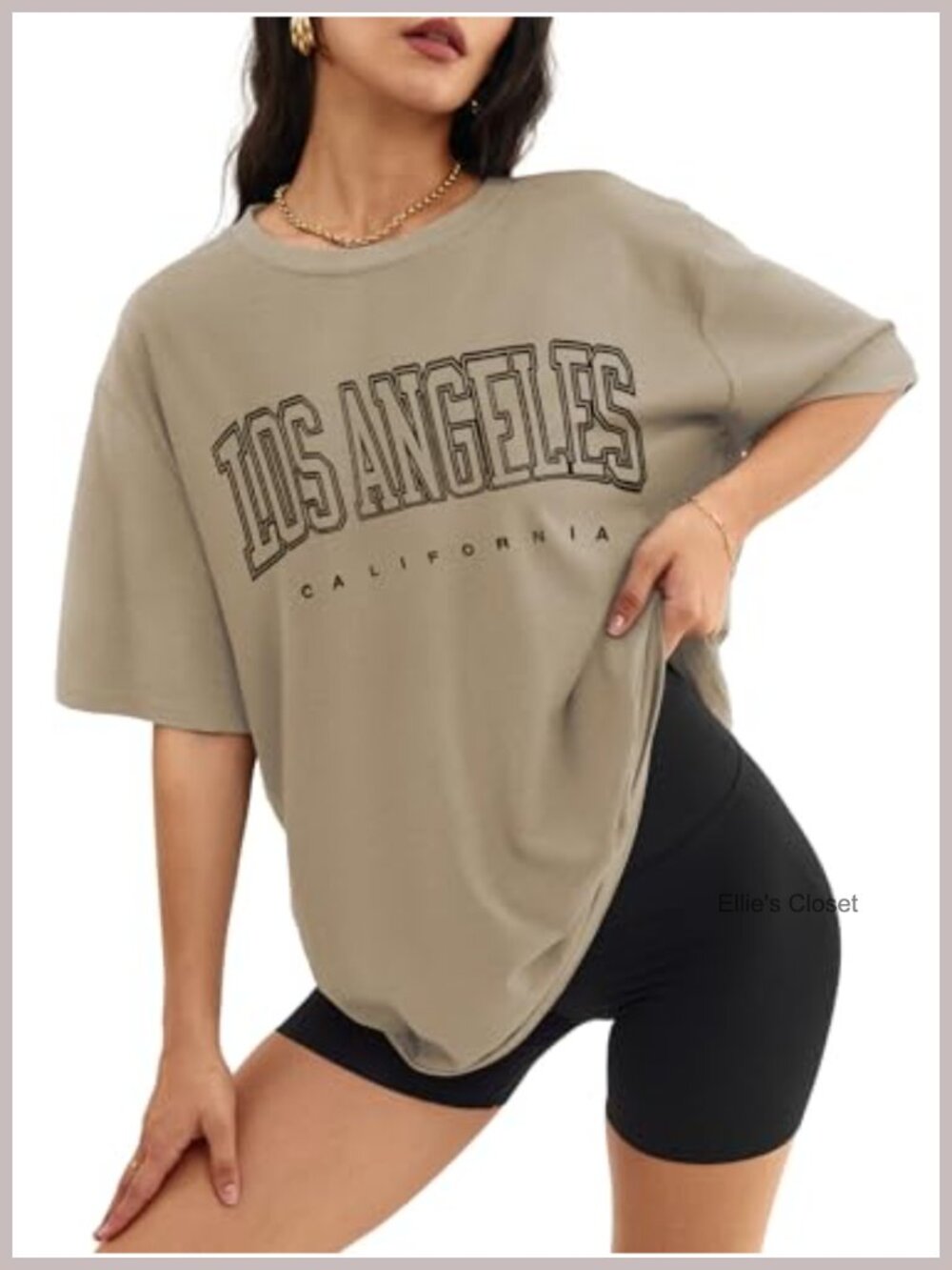 Oversized Short Sleeve T-Shirt Soft Lightweight Polyester Blend Crew Neck Loose